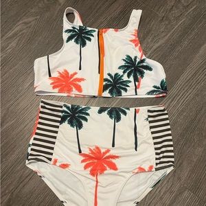 High-Waisted Palm Tree Bikini XXL